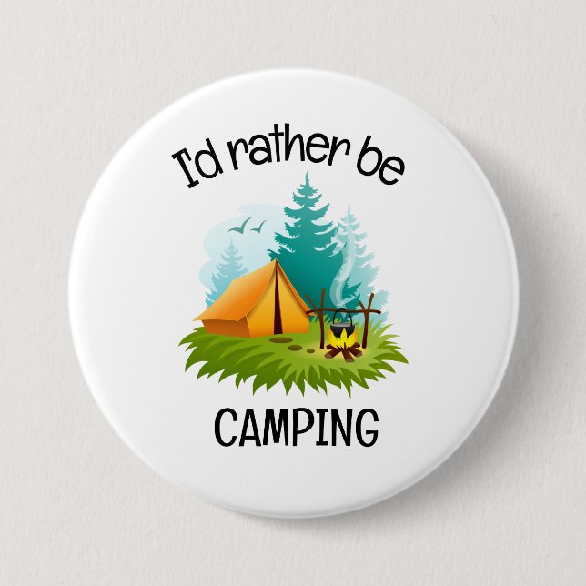 Badge Rond 7,6 Cm Conception de camping  (Devant)