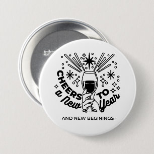 Badge Rond 7,6 Cm Conception de la fête du Nouvel An