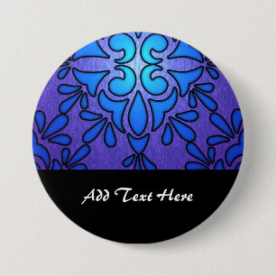 Badge Rond 7,6 Cm Conception de style de verre teinté bleu violet