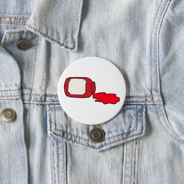 Badge Rond 7,6 Cm Confiture déversée Cute Jelly Rouge Jar (Créateur téléchargé)