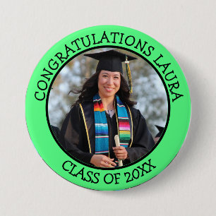 Badge Rond 7,6 Cm Congratulations Graduate name and photo Button