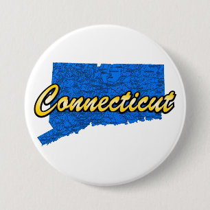 Badge Rond 7,6 Cm Connecticut