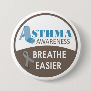 Badge Rond 7,6 Cm Conscience 3" d'asthme grand insigne