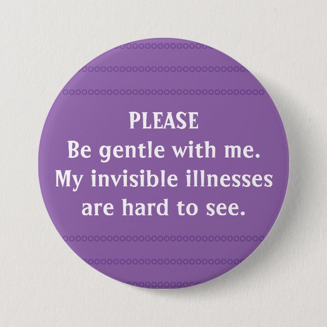Badge Rond 7,6 Cm Conscience invisible de maladies (Devant)