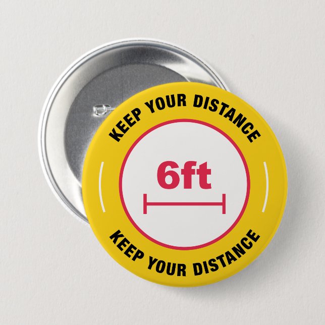 Badge Rond 7,6 Cm Conserver votre distance (Devant & derrière)