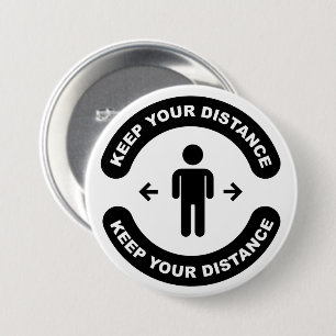 Badge Rond 7,6 Cm Conserver votre distance