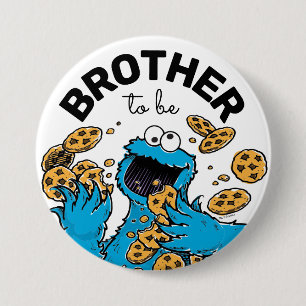 Badge Rond 7,6 Cm Cookie Monster Baby shower Frère à être