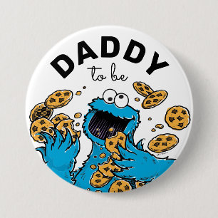 Badge Rond 7,6 Cm Cookie Monster Baby shower Papa
