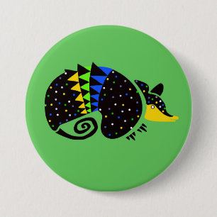 Badge Rond 7,6 Cm Cool ARMADILLO- Graphique animal en voie de dispar