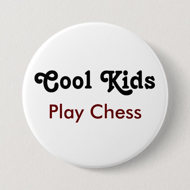 Badge Rond 7,6 Cm Cool Enfants Jouer aux échecs - Smart est Cool (Devant)