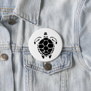 Badge Rond 7,6 Cm Coquille de tortue de la mer Noire
