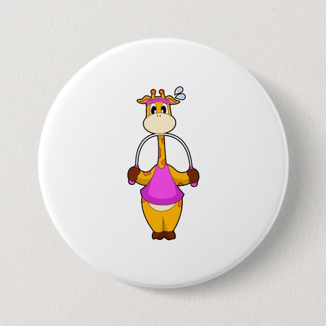Badge Rond 7,6 Cm Corde Fitness Giraffe (Devant)