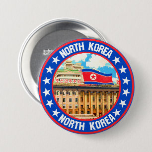 Badge Rond 7,6 Cm Corée du Nord