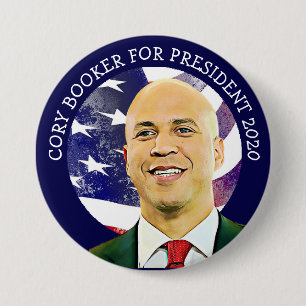 Badge Rond 7,6 Cm Cory Booker pour l'élection présidentielle américa