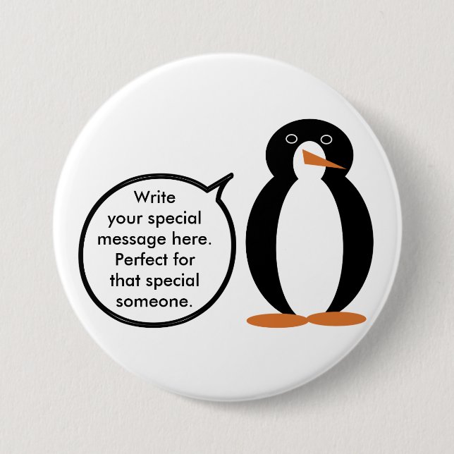 Badge Rond 7,6 Cm Costume d'anniversaire avec Mme Penguin Personnali (Devant)