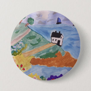 Badge Rond 7,6 Cm Côte d'été & Fleurs