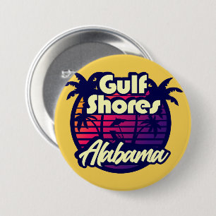 Badge Rond 7,6 Cm Côte du Golfe Alabama