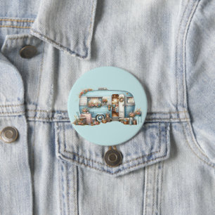 Badge Rond 7,6 Cm Cottagecore Camper Vintage Floral Accents Boho