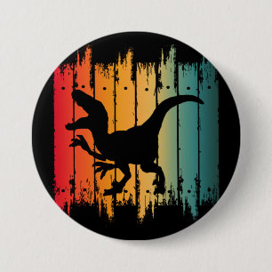 BADGE ROND 7,6 CM COUCHER DE SOLEIL DE DINOSAURE 2
