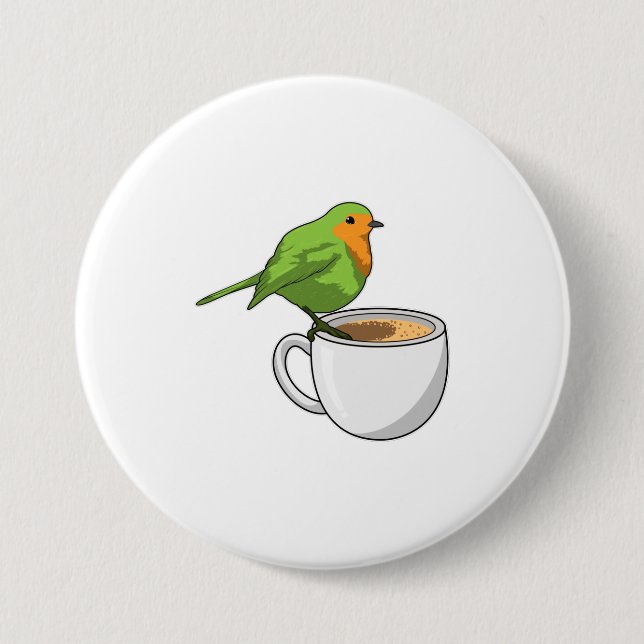 Badge Rond 7,6 Cm Coupe Bird Coffee (Devant)