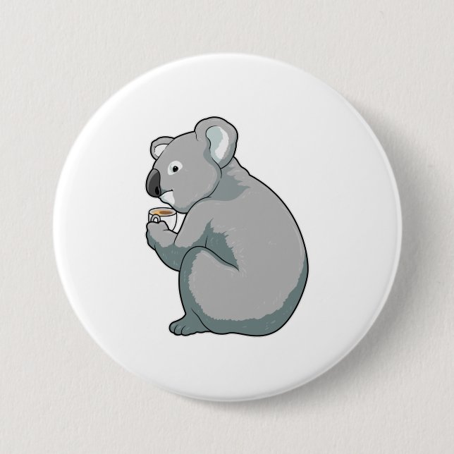 Badge Rond 7,6 Cm Coupe Koala (Devant)
