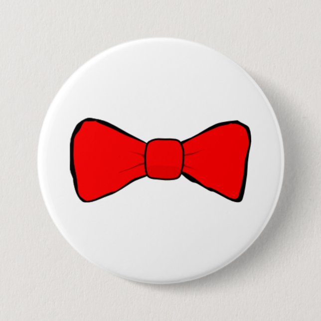 Badge Rond 7,6 Cm Cravate d'arc rouge (Devant)