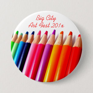 Badge Rond 7,6 Cm Crayons colorés
