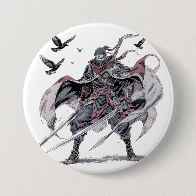Badge Rond 7,6 Cm Crimson Ninja Phone Case (Devant)