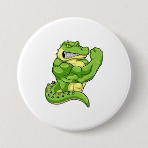 Badge Rond 7,6 Cm Crocodile comme Bodybuilder & grands Muscles