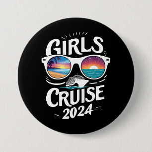 Badge Rond 7,6 Cm Croisière Filles 2024 Voyage Amoureux