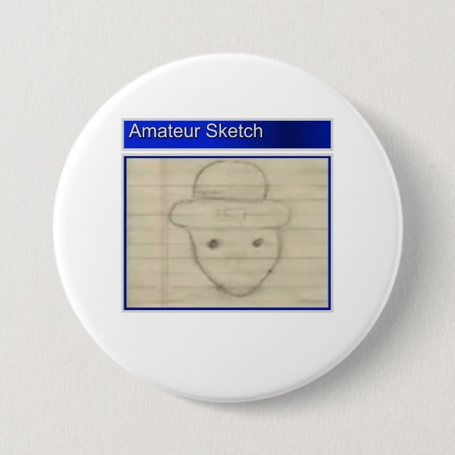 Badge Rond 7,6 Cm Croquis amateur de lutin (Devant)