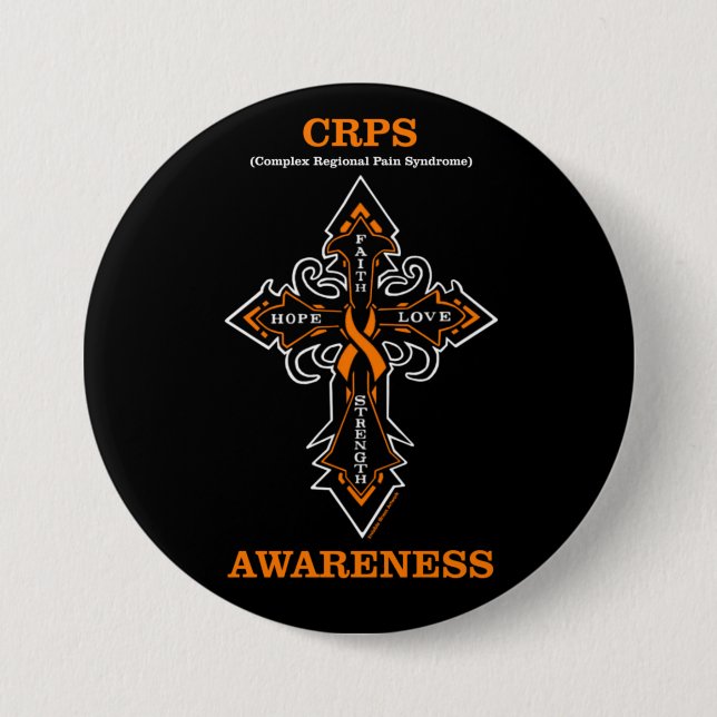 Badge Rond 7,6 Cm Cross/Awareness...CRPS (Devant)