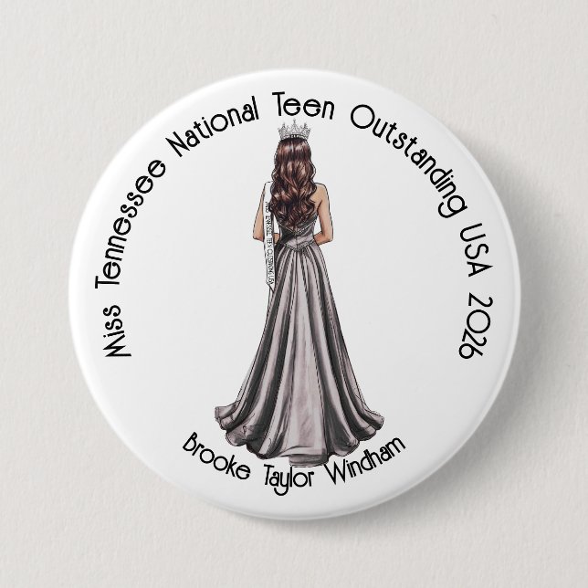 Badge Rond 7,6 Cm Crowned Queen Custom Pageant Button (Devant)
