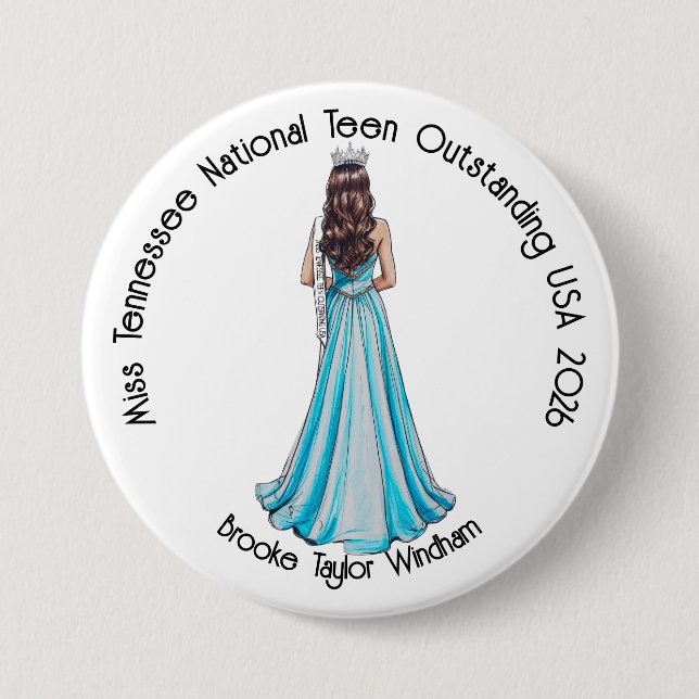 Badge Rond 7,6 Cm Crowned Queen Custom Pageant Button (Devant)