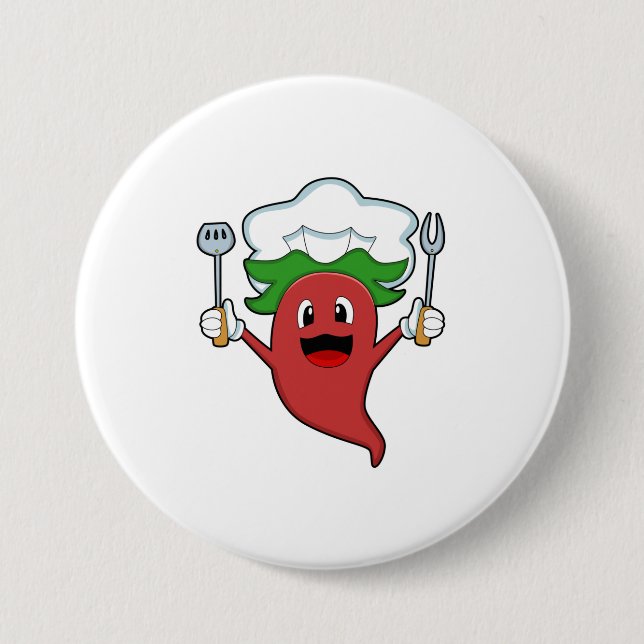 Badge Rond 7,6 Cm Cuisinier de poivre Vegan (Devant)
