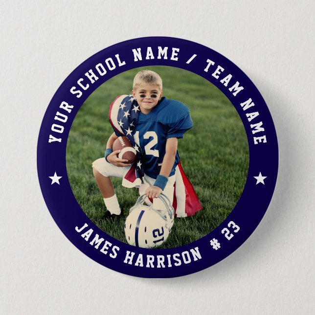 Badge Rond 7,6 Cm Custom Football Team Photo (Devant)
