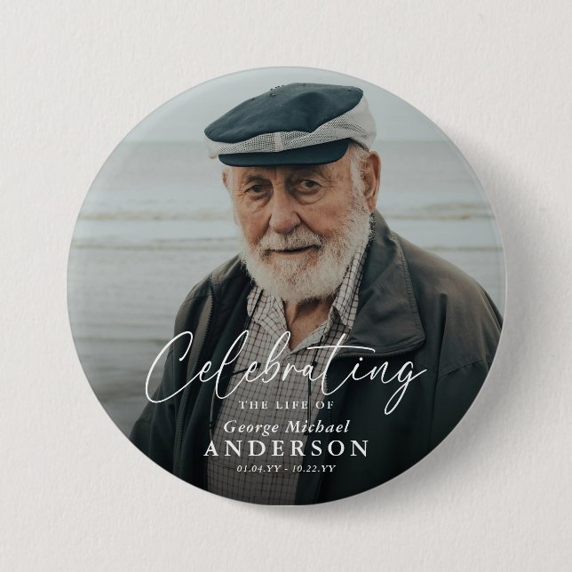 Badge Rond 7,6 Cm Custom Photo Funeral Sympathy Keepsake (Devant)