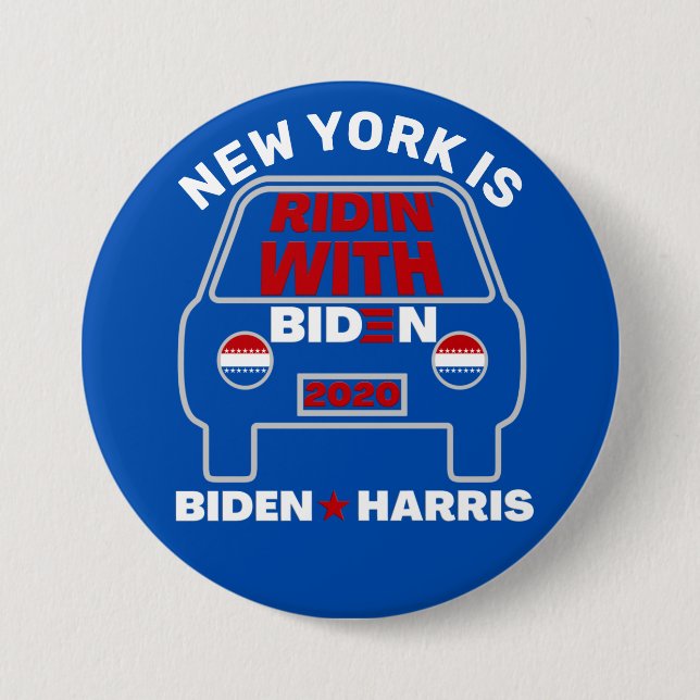 Badge Rond 7,6 Cm Custom Ridin' With Biden 2020 Pour Président (Devant)