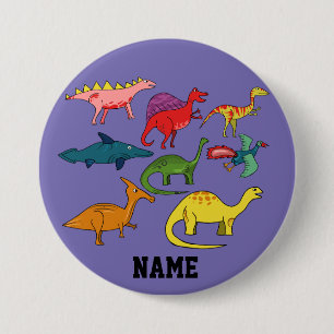Badge Rond 7,6 Cm Cute Dinosaur Collection Thunder_Cove