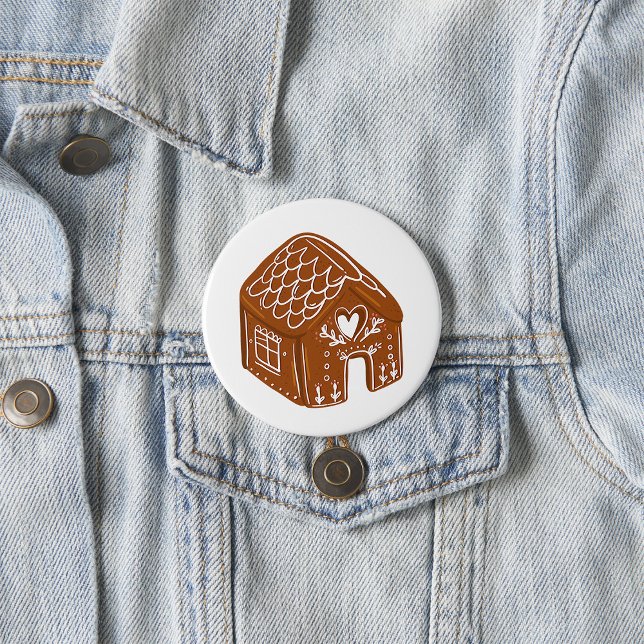 Badge Rond 7,6 Cm Cute Gingerbread House Holiday Cookie (Créateur téléchargé)