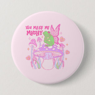 Badge Rond 7,6 Cm Cute grenouille et champignon - Vous me faites bou