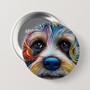 Badge Rond 7,6 Cm Cute Pop Art Terrier