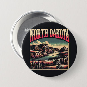 Badge Rond 7,6 Cm Dakota du Nord