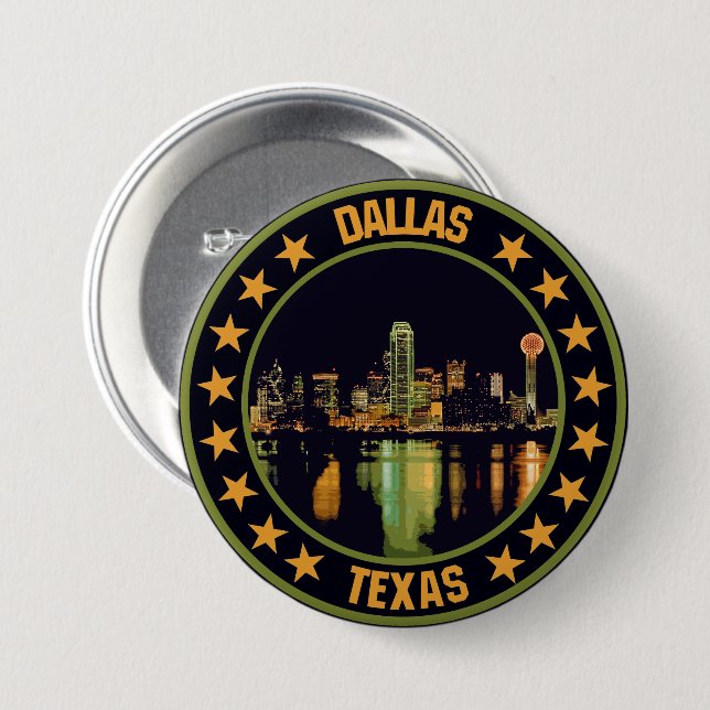 Badge Rond 7,6 Cm Dallas (Devant & derrière)
