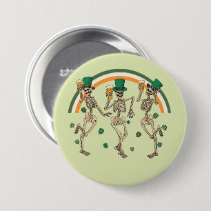 Badge Rond 7,6 Cm Dancing Skeletons St Patrick