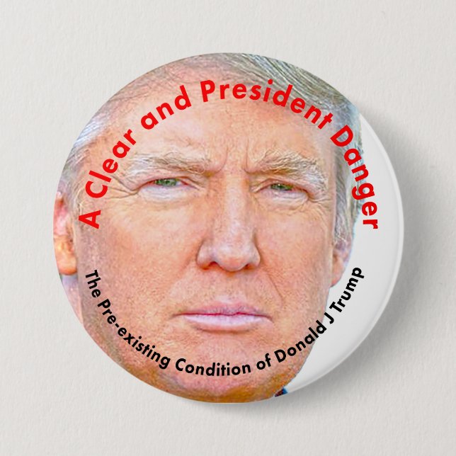 Badge Rond 7,6 Cm Danger clair et président : Donald Trump (Devant)