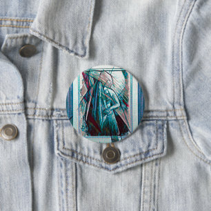 Badge Rond 7,6 Cm Danseur de ventre Art Déco Cubiste