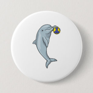 Badge Rond 7,6 Cm Dauphin Handball joueur Handball Handball