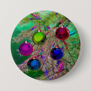 Badge Rond 7,6 Cm Décor de pin de vacances