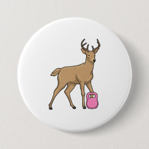 Badge Rond 7,6 Cm Deer Fitness Dumbbell